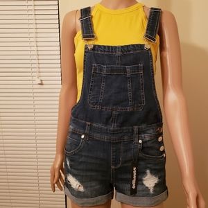🆕️ NWT DOLLHOUSE Distressed Denim Shortalls